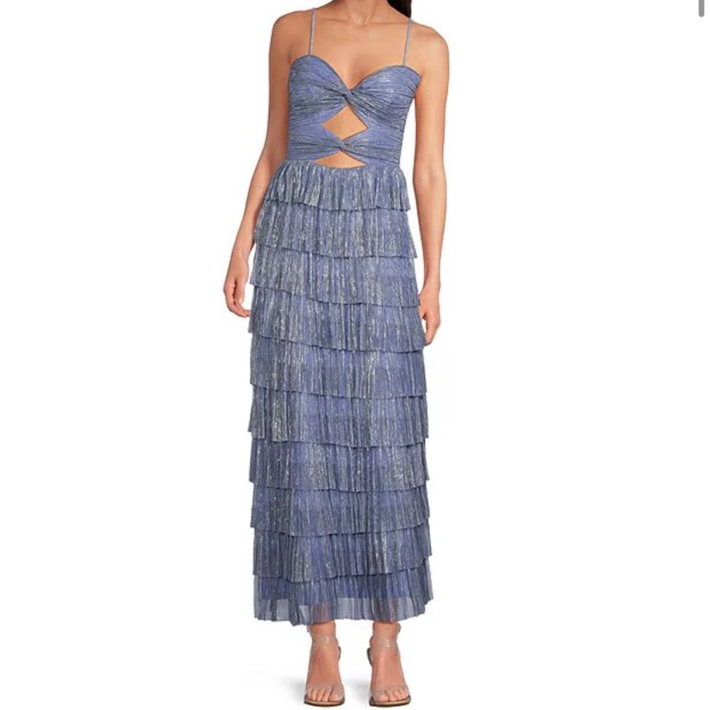 Gianni Bini Blue Maxi Ruffle Dress